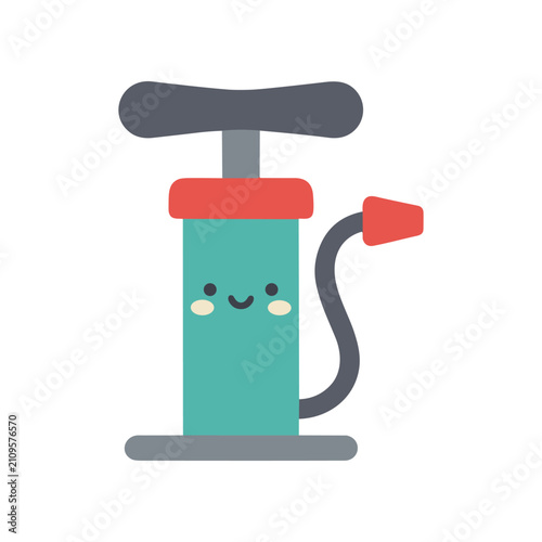 Konstfotografi Cartoon bicycle air pump with face.