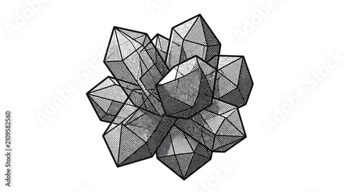 Bild auf Leinwand Geometric Crystal Structure Model.