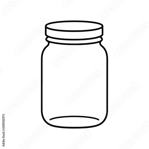 Glass Jar Food Storage Clean Line Art Icon