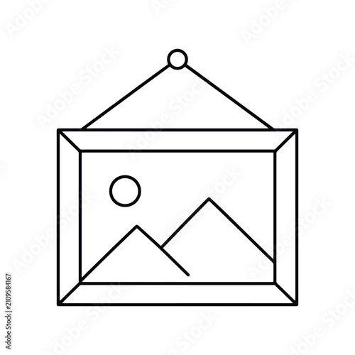 Hanging Picture Frame Home Decor Clean Line Art Icon