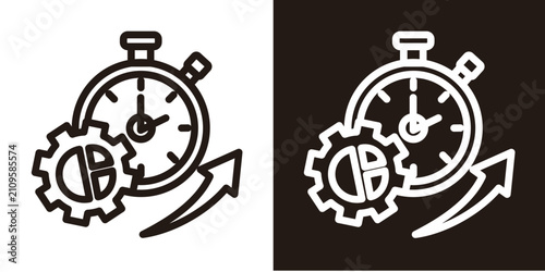 Productivity Management  Icon Set White Style Collection   