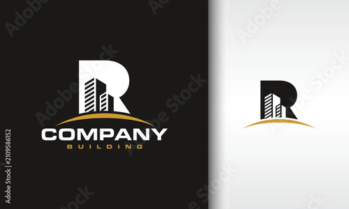 Building logo in the shape of the letter R