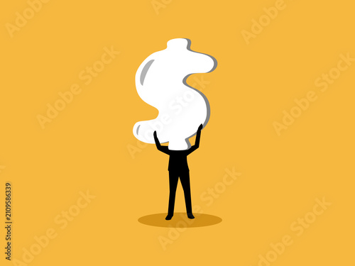 Foto businessman has a large sum of money