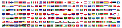 Fotografía National flag icon set on transparent background