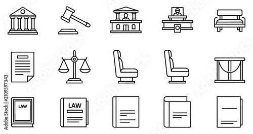 Cuadro en lienzo Law and justice icon set