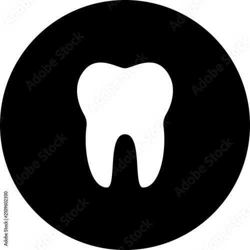  tooth icon inside black circle