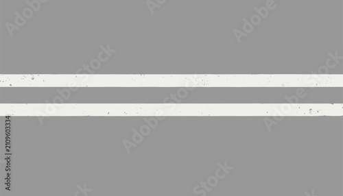 Distressed white horizontal double parallel stripes over a neutral grey textured background vector illustration.