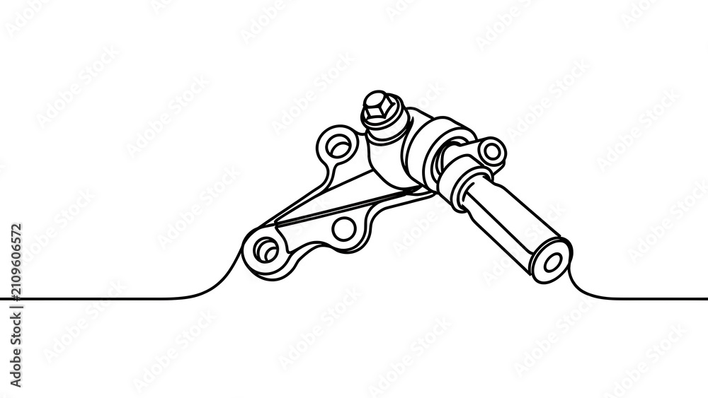 Obraz premium Mechanical arm illustration on white background.