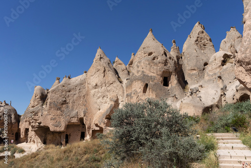 Foto Fairy Chimneys in Zelve Valley Open Air Museum, Cappadocia