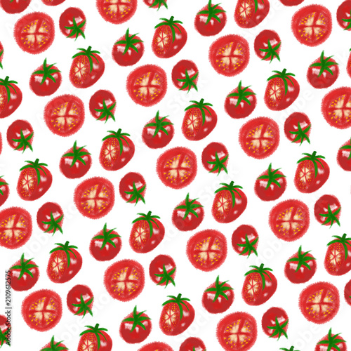 Seamless Tomato Pattern Background