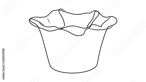 white background ruffled paper cup illustration.