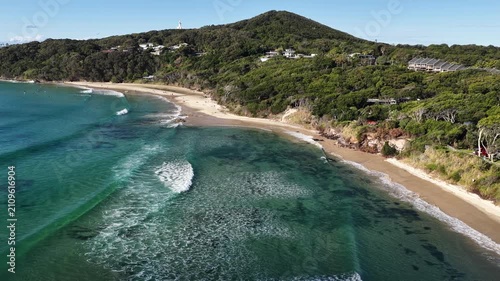 Byron Bay Surfers Aerial Video Wategos Beach Australia 4k