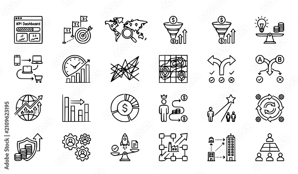 Fototapeta premium Minimal pet icons set veterinary care dog cat paw vaccine outline vector eps10