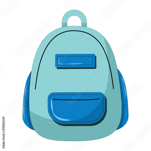 School backpack. Isolated vector illustration on white background. Design for education, back to school and student design projects.