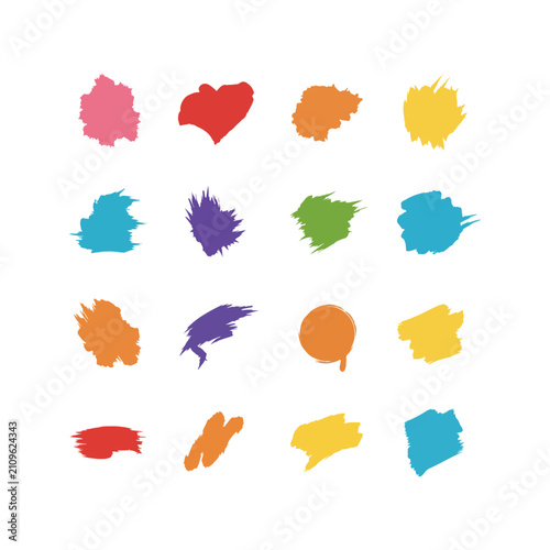 Colorful brush stroke collection