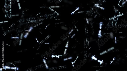 Loop animation text of Game Over 3Dsilver text flow on black abstract background. 4K 3D rendering seamless loop for Black History Mont cinematic title intro.
