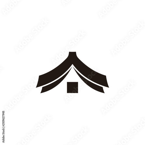 Cuadro en lienzo traditional roof window simple geometric homey logo vector