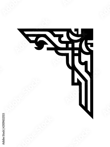 Traditional Thai Art Corner Ornament Pattern Vector Illustration