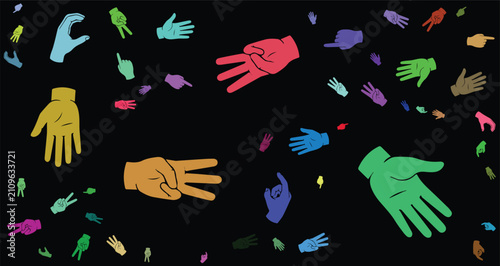 Photography Colorful Hand Shapes Displaying Diversity and Unity for Social Connection and Co