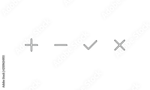 Math and checkmark symbols