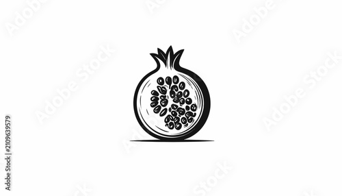 Quadro em tela Detailed Illustration of a Pomegranate Fruit.