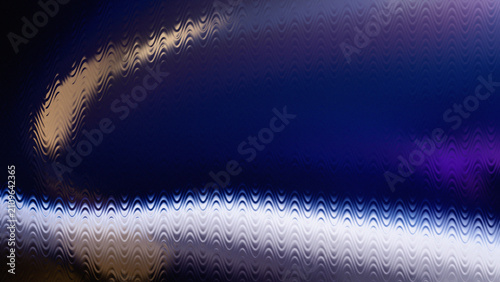 Cuadro en lienzo Undulating nocturnal blue-indigo backdrop with luminous diagonal golden waves an