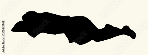 Obraz na płótnie Vector drawing. Man resting on a ground