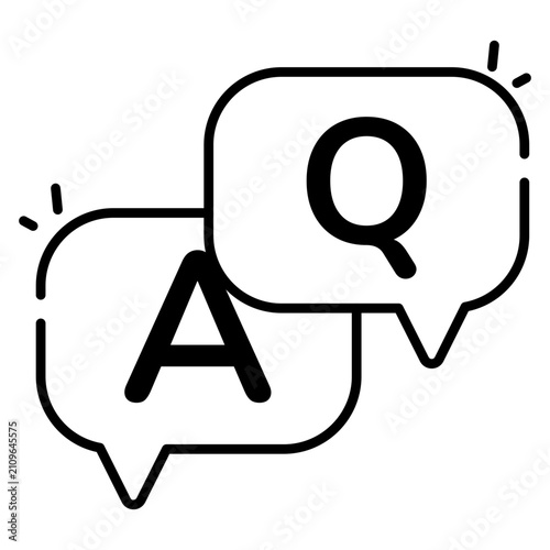 Conceptual linear design icon of question answer
