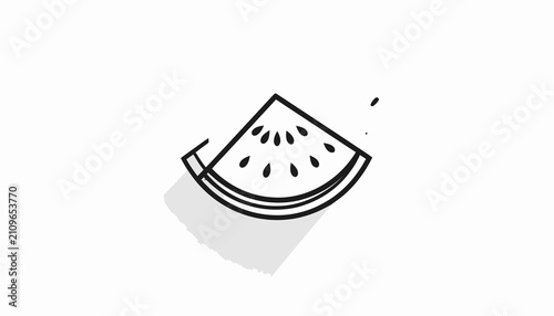 Schilderij op canvas Slice of watermelon on white background.