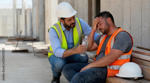 Construction Worker Heat Stress First Aid on Site