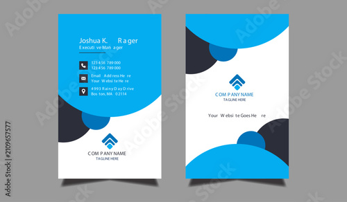 vertical professional abstract modern business card name card identity card  design template
