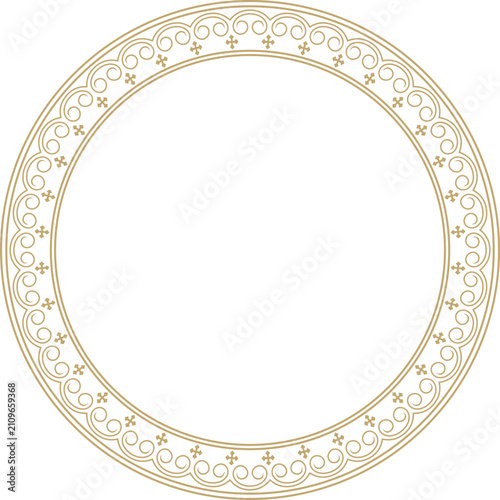 Foto Vector gold round Yakut ornament