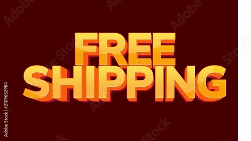 Free Shipping Animated Promotional Text with Transparent Background
