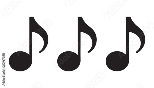 Fotografía Three eighth musical notes symbol for rhythm and sound creativity illustration