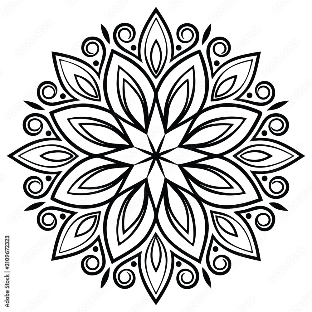 Fototapeta premium Luxury Floral Mandala Ornament