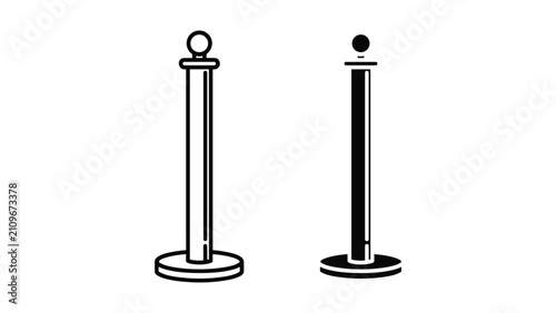 Tableau sur toile Stanchion post icon, queue barrier pole, crowd control barrier, retractable belt