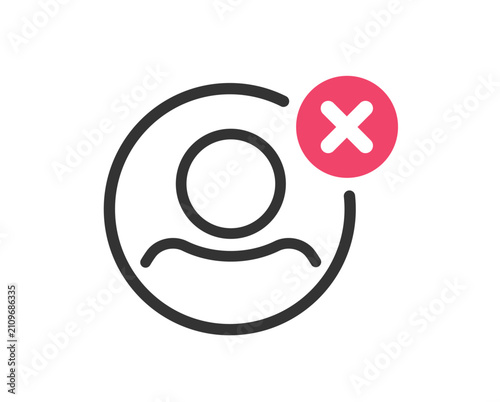 Foto User account devline reject icon line stroke simple graphic vector, personal pro