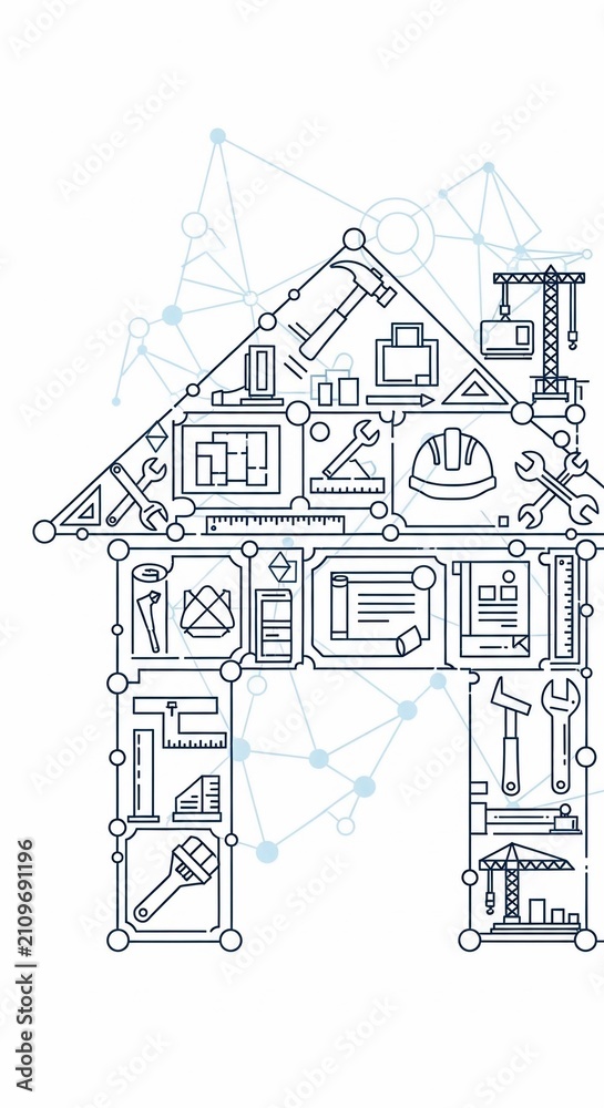 Naklejka premium Blueprint of Belonging