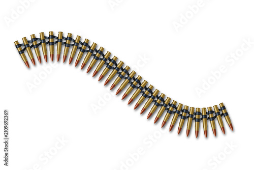 Photos Ammunition Belt for Machine Gun and Military Concept