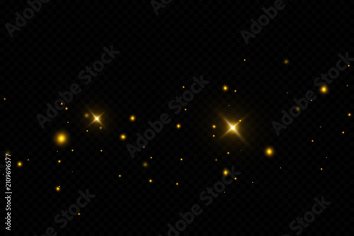 Christmas Glitter Ornament with Sparkling Golden Stars Overlay