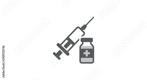 Vaccine Syringe and Vial Icon