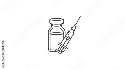 Vaccine Vial and Syringe Icon
