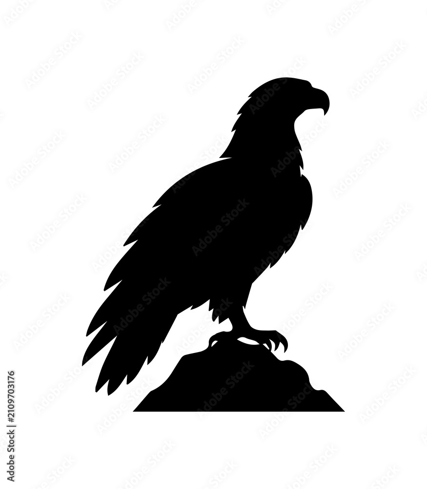 Fototapeta premium Perched Eagle Silhouette
