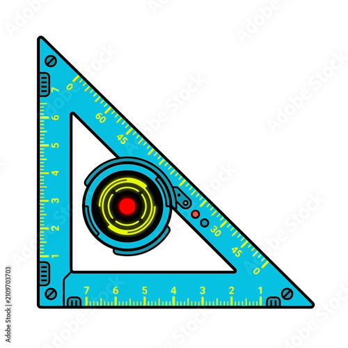Technical triangle ruler with integrated robotic camera