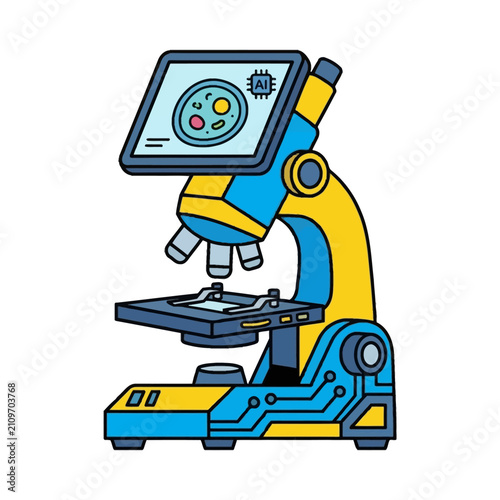 Smart digital microscope with artificial intelligence display