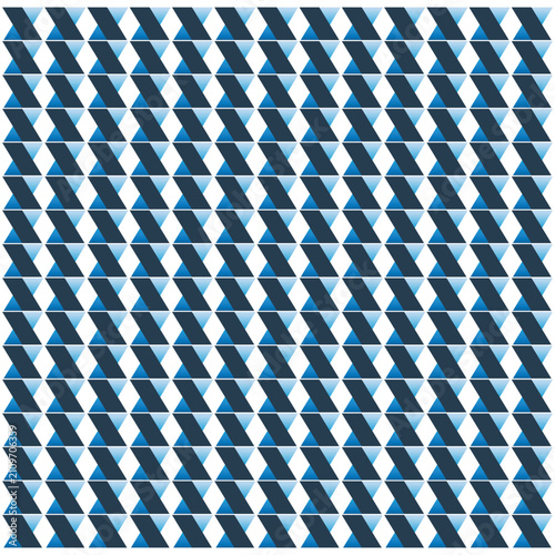 Blue and White Tile Pattern Texture Background with Geometric Seamless Surface Design for Wallpaper, Fabric, Textile, Decorative Backdrop and Digital Illustration