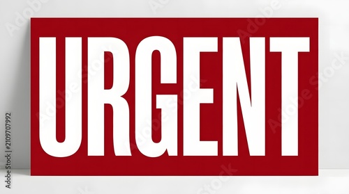 Bold Red Urgent Text on White Background