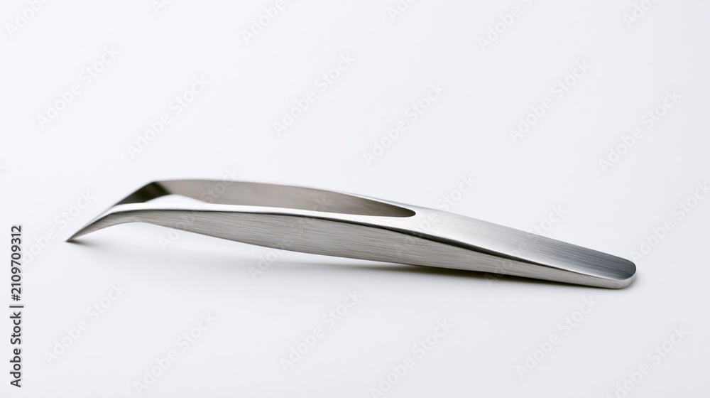 Fototapeta premium Professional sleek stainless steel tweezers with ergonomic design isolated on white background