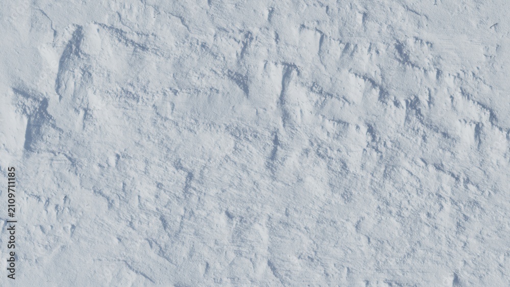 Obraz premium Windblown Snow Surface Texture Background, Top View 3D Render