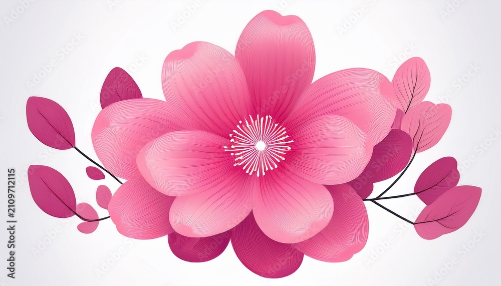 Obraz premium pink flower isolated on white background